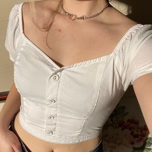 White milkmaid style top